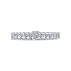 1.46ct 14k White Gold Diamond Pave Chain Bracelet