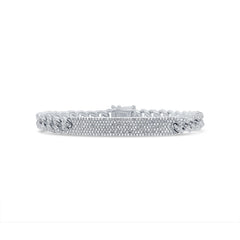 1.42ct 14k White Gold Diamond Pave Chain Bracelet