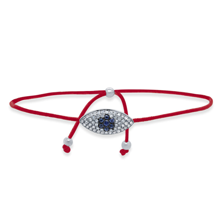 0.11ct Diamond & 0.06ct Blue Sapphire 14k Rose Gold Eye Bracelet