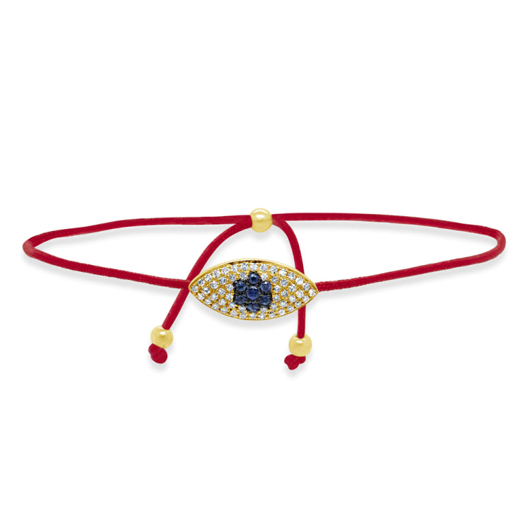 0.11ct Diamond & 0.06ct Blue Sapphire 14k Yellow Gold Eye Bracelet