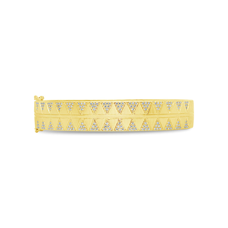 0.50ct 14k Yellow Gold Diamond Triangle Bangle