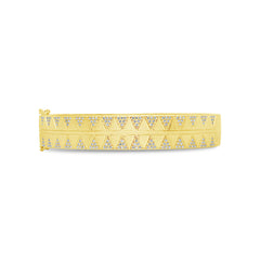 0.50ct 14k Yellow Gold Diamond Triangle Bangle