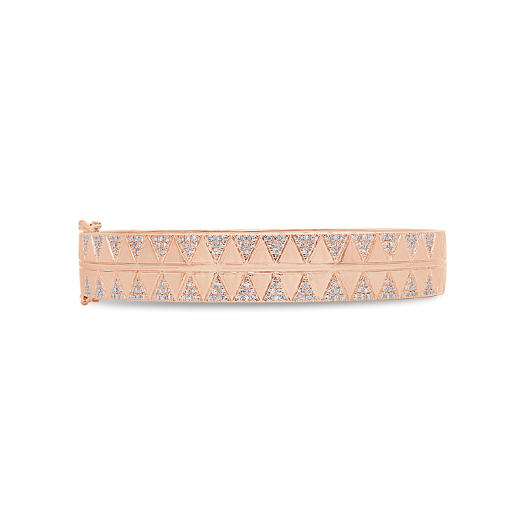 0.50ct 14k Rose Gold Diamond Triangle Bangle