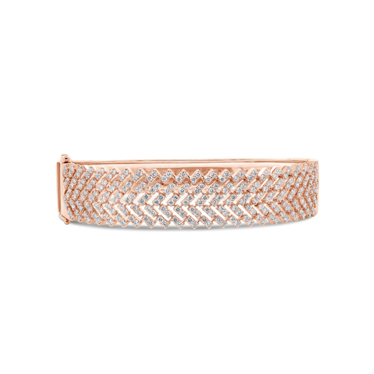 2.17ct 14k Rose Gold Diamond Bangle