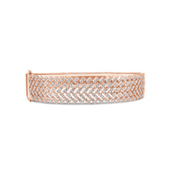 2.17ct 14k Rose Gold Diamond Bangle