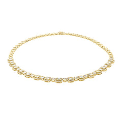 7.73ct 18k Yellow Gold Diamond Baguette Necklace