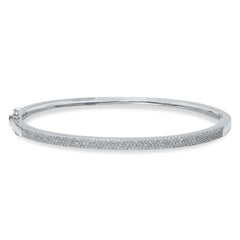 0.51ct 14k White Gold Diamond Pave Bangle