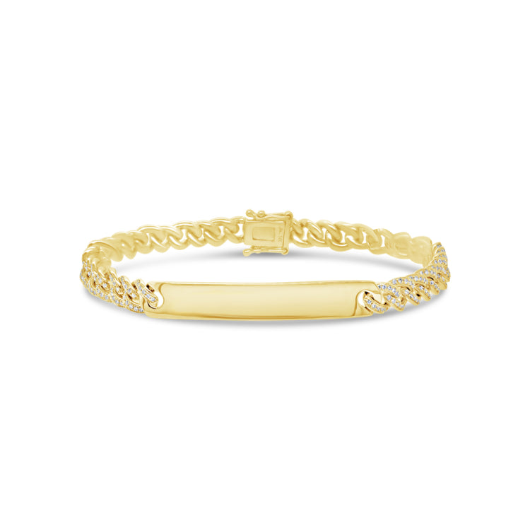 1.04ct 14k Yellow Gold Diamond Chain Bracelet