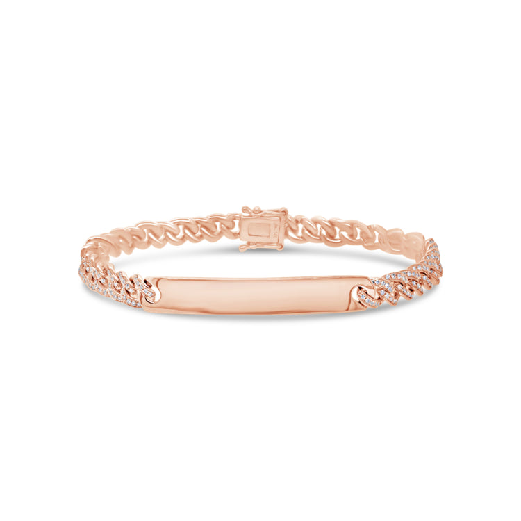 1.04ct 14k Rose Gold Diamond Chain Bracelet