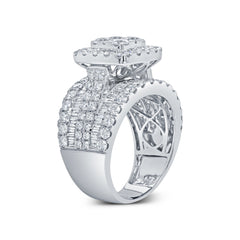 3.79ct 14k White Gold Diamond Cluster Engagement Lady's Ring