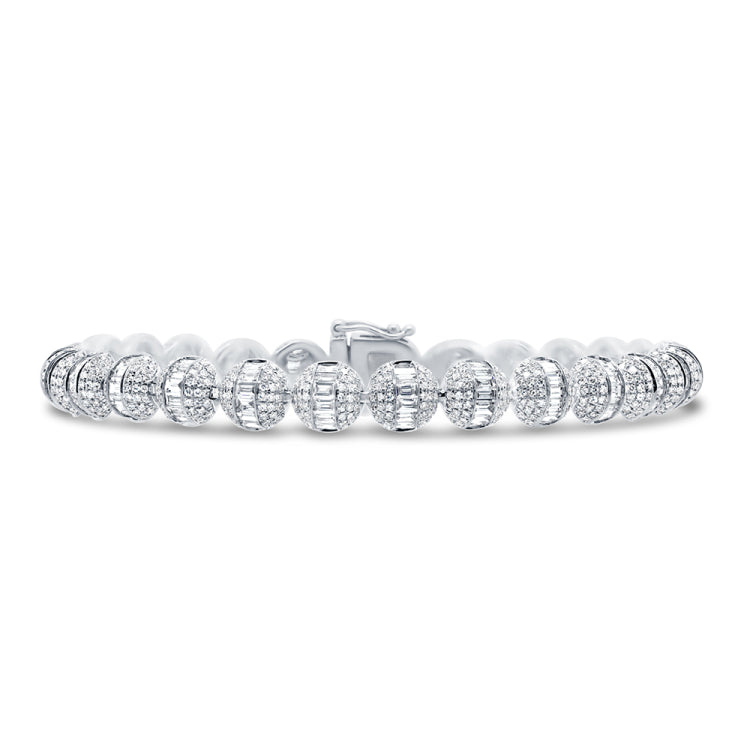 5.15ct 14k White Gold Diamond Circle Bracelet