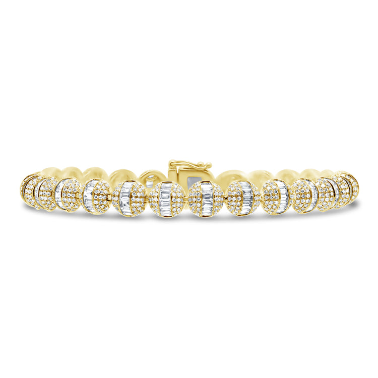 5.15ct 14k Yellow Gold Diamond Circle Bracelet