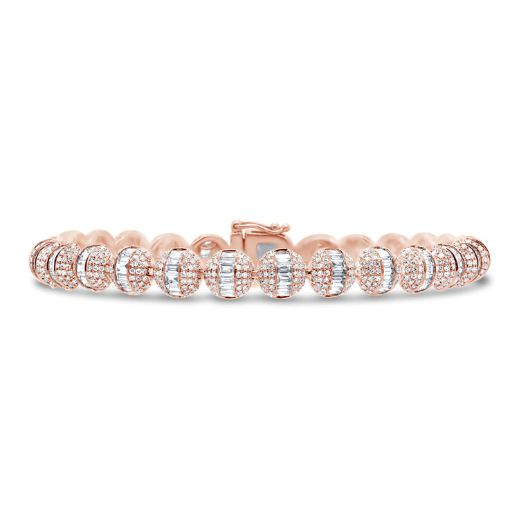 5.15ct 14k Rose Gold Diamond Circle Bracelet