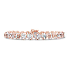 5.15ct 14k Rose Gold Diamond Circle Bracelet
