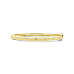 0.16ct 14k Yellow Gold Diamond Baguette Bangle