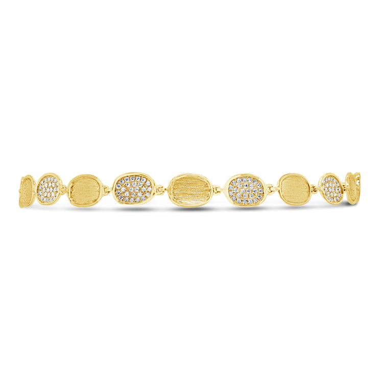 0.54ct 14k Yellow Gold Diamond Pave Bracelet