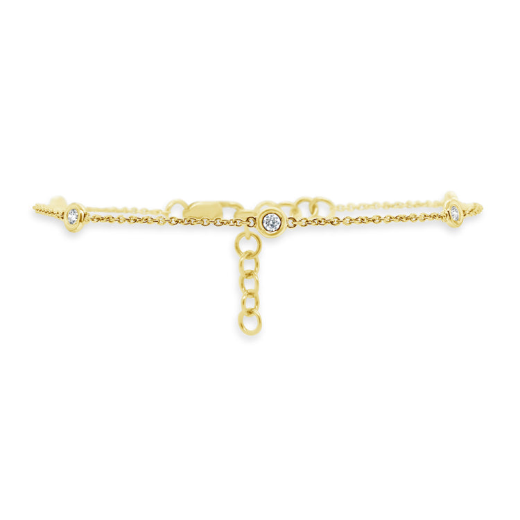 0.13ct 14k Yellow Gold 7" Diamonds By The Yard Bracelet
