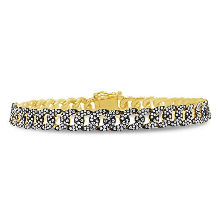 1.69ct 14k Yellow Gold Diamond Pave Chain Bracelet