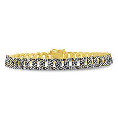 1.69ct 14k Yellow Gold Diamond Pave Chain Bracelet