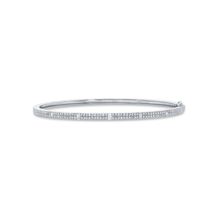 0.59ct 14k White Gold Diamond Lady's Bangle