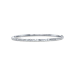 0.59ct 14k White Gold Diamond Lady's Bangle