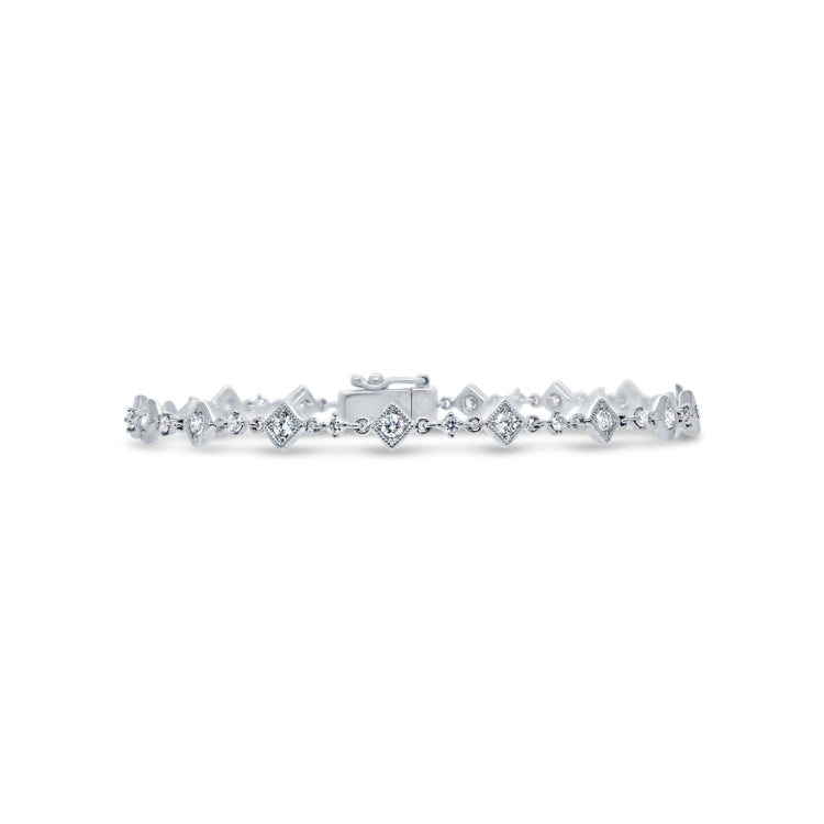1.09ct 14k White Gold Diamond Lady's Bracelet