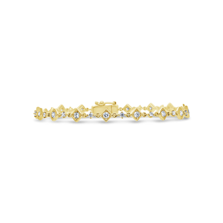 1.09ct 14k Yellow Gold Diamond Lady's Bracelet