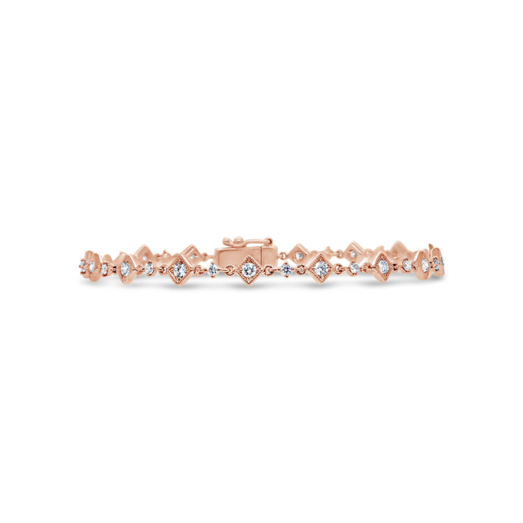 1.09ct 14k Rose Gold Diamond Lady's Bracelet