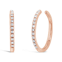 0.08ct 14k Rose Gold Diamond Ear Cuff Earring