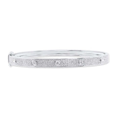 0.89ct 14k White Gold Diamond Pave Bracelet