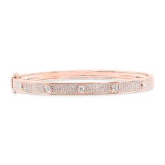 0.89ct 14k Rose Gold Diamond Pave Bracelet