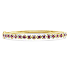 0.48ct Diamond & 0.97ct Ruby 14k Yellow Gold Bangle