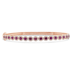 0.48ct Diamond & 0.97ct Ruby 14k Rose Gold Bangle