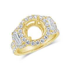 2.05ct 18k Yellow Gold Diamond Semi-mount Ring for 2.50ct Center