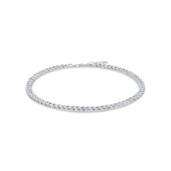 1.17ct 14k White Gold Diamond Pave Chain Anklet
