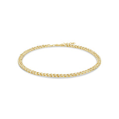 1.17ct 14k Yellow Gold Diamond Pave Chain Anklet