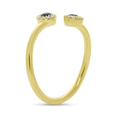 0.07ct Diamond & 0.20ct Blue Sapphire 14k Yellow Gold Lady's Ring Size 5