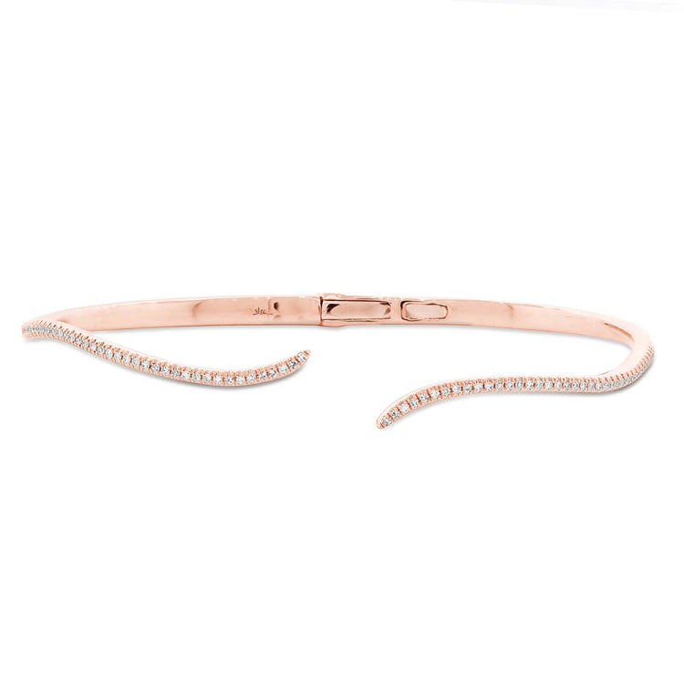 0.19ct 14k Rose Gold Diamond Pave Bangle