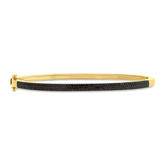 0.58ct 14k Yellow Gold Black Diamond Pave Bangle
