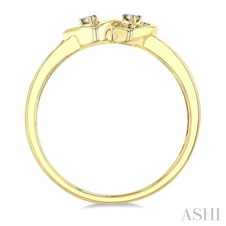 1/10 Ctw Twin Hearts Diamond Ring in 10K Yellow Gold