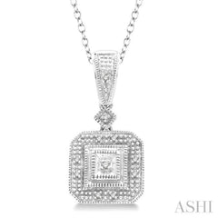 1/20 Ctw Round Cut Diamond Vintage Pendant in Sterling Silver With Chain