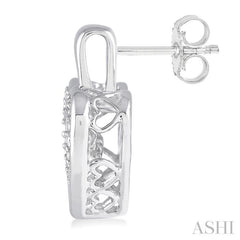 1/10 ctw Round Cut Diamond Emotion Heart Earrings in Sterling Silver