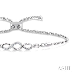 1/20 Ctw Infinity Swirl Round Cut Diamond Sterling Silver Lariat Bracelet