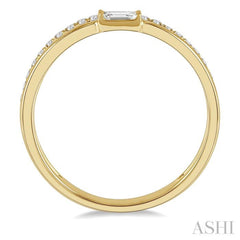 1/5 Ctw Double Row Baguette and Round Diamond Fashion Ring in 14K Yellow Gold