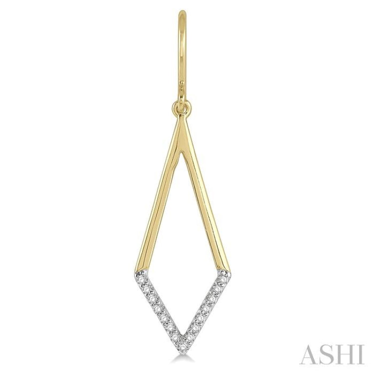 1/6 Ctw Geometric Shape Round Cut Diamond Earrings in 10K Yellow Gold