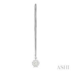 1/3 Ctw Round Dangler Lovebright Diamond Earrings in 14K White Gold