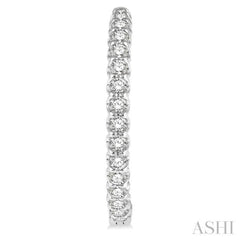 1 1/2 Ctw Inside-Out Round Cut Diamond Hoop Earrings in 14K White Gold
