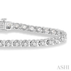 5 Ctw Round Cut Diamond Tennis Tulip Bracelet in 14K White Gold