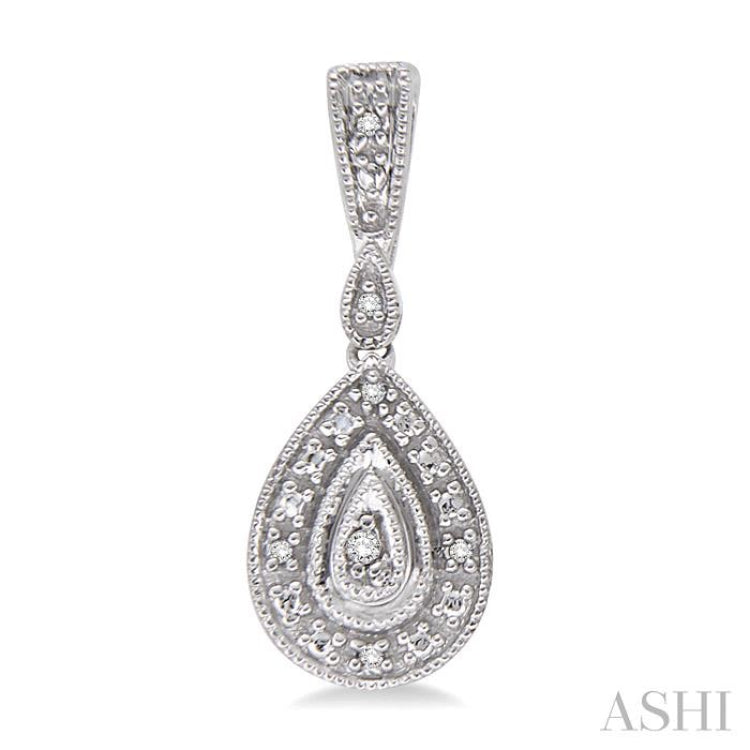 1/20 ctw Pear Shape Single Cut Diamond Earrings in Sterling Silver