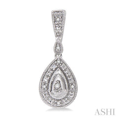 1/20 ctw Pear Shape Single Cut Diamond Earrings in Sterling Silver